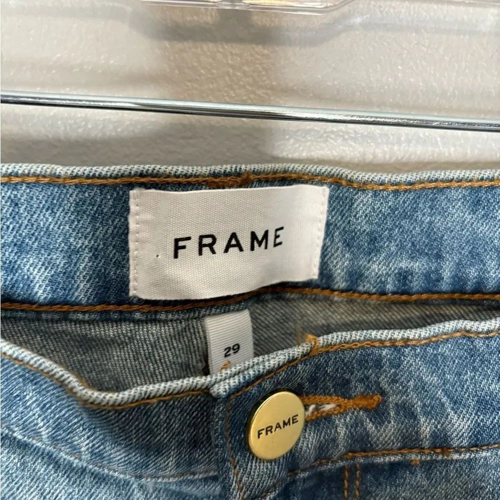 Frame Two-Tone Blue Patchwork Flared Jeans - Picture 9 of 16
